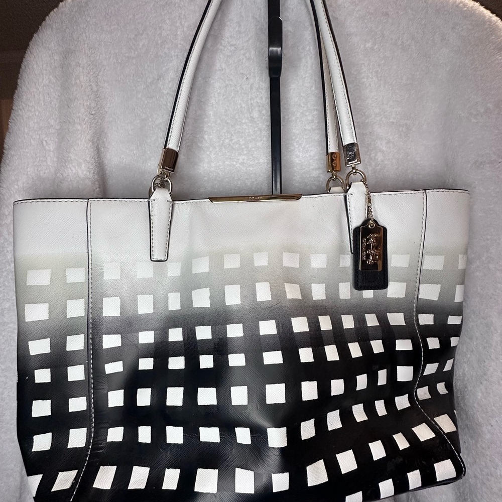 Coach Black and White Gradient Tote